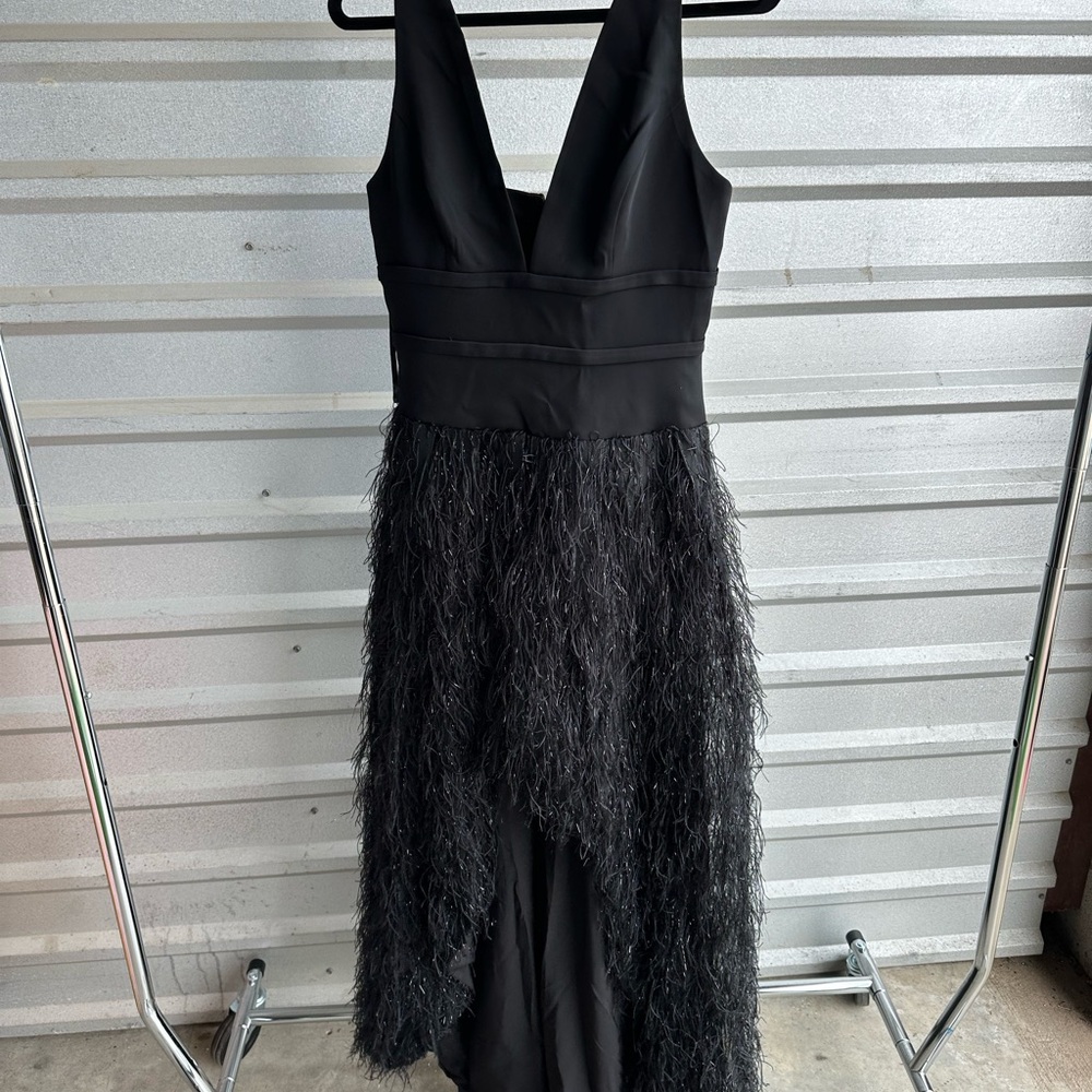BCBG Black High Low Sheath Cocktail Prom Dress